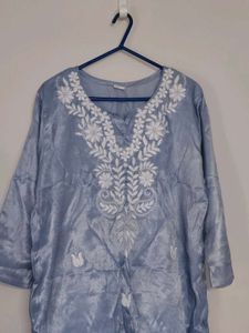 Light Blue Embroidered Kurta