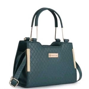 Stylish Teal Textured Handbag