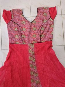 Beautiful Pink &amp; Red Ethnic Dress