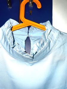 Cute Blue Ruffle Top
