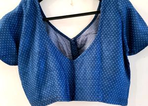 🥳 Aligent Blue Colour Blouse Front Open 🎉