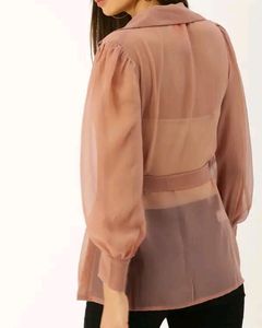 Sheer Shirt Style Top