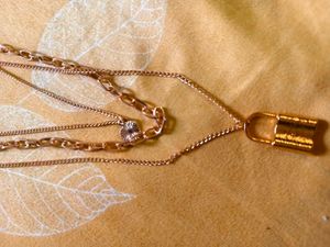 Layered Lock Pendant Necklace