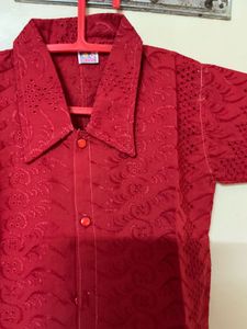 Girls Red Chikankari Top | New &amp; Unused ❤️✨