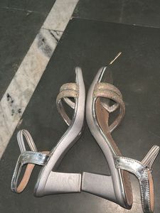 Elegant Silver Rhinestone Heels