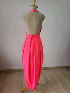 Stunning Hot Pink Halter Neck Dress