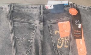 Distressed Gray Denim Jeans