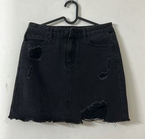 Branded Denim Skirt