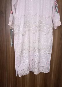 Elegant Pastel Kurta with Delicate Embellishments