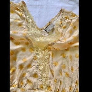 Floral Print Yellow Summer Dress