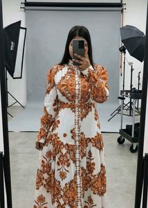 Boho Print Maxi Dress ( buttoned )