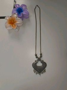 Oxidized Silver Necklace and Earring Set