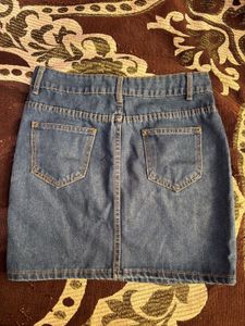 Embroidered Denim Mini Skirt