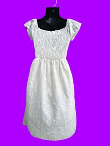 White Eyelet Smocked Dress Fit For All Xs,S,M &amp; L.
