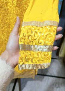 3pcs Yellow Embroidered suit