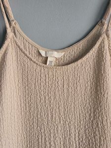 Textured Strap Slip on H&amp;M Dress Off white Slit XS