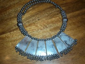 Boho Oxidized Silver Necklace Choker