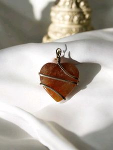 Golden Quartz Crystal Pendant - Large