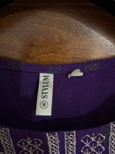 Purple Embroidered Kurta