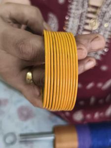Set of Yellow Bangles(metal)