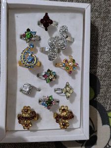 Assorted Gemstone Rings Set