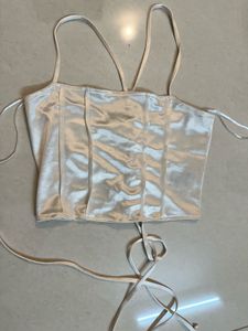 Satin Corset Top with Tie-Up