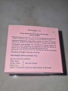 mirabelle korea red rice all in one cream