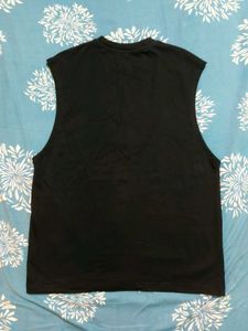 Sleeveless Black Graphic T-Shirt