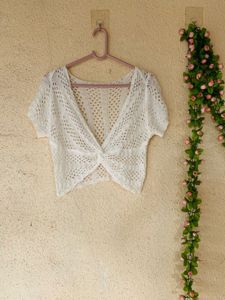 Crochet Twist-Front Crop Top