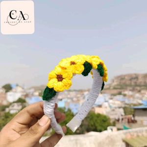 Crochet sunflower Hairband 🌻💫✨🧶