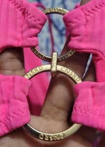 Hot Pink Bikini Top with Gold Hardware