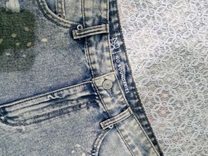 Distressed multi colored  Denim Shorts