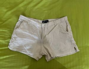 Mangpo Beige Linen Blend Shorts