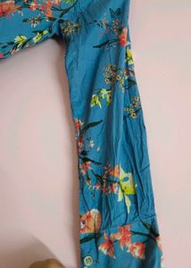 Beautiful Teal Floral shirt for women
