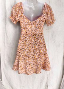 16146. Chic Floral Ruched Mini Dress