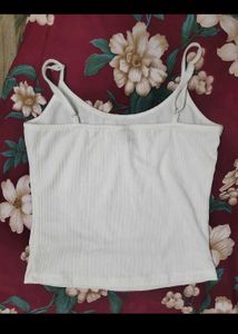 White Spaghetti Strap Crop Top