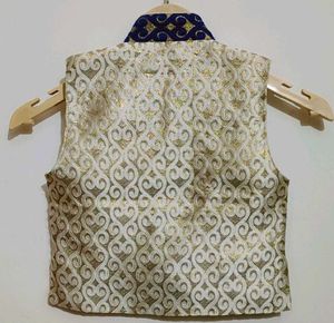 Navy Blue Kurta Waistcoat Set For 3- 4 Year Boy