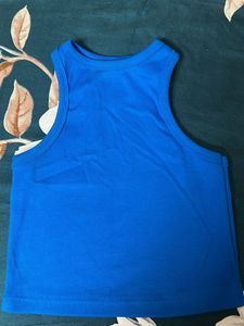 Vibrant Blue Ribbed Tank Top