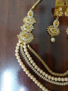 AT JUST 499🔥 Pearl Necklace Set with Earrings ✨