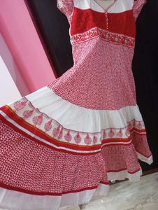 Red &amp; White Ethnic Dress