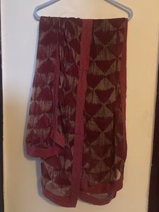Embroidered Maroon Kurta, Salwar, Dupatta Set