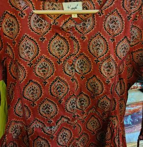 Maroon Printed Kurta