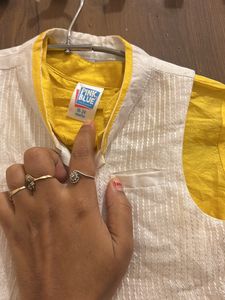 Beautiful Yellow Kurta Pajama Sadri Set 💛