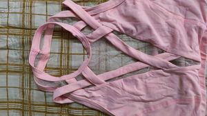Pink Criss-Cross Sports Bra
