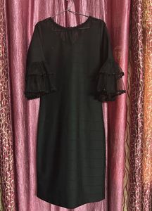 Black Dress with Flared Sleeves