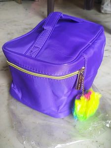Colorbar Purple Vanity Bag  With Pompom