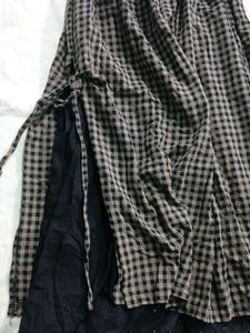 Chic Gingham Print Maxi Skirt