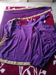purple kurta set
