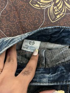 Distressed Blue Denim Shorts