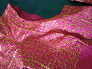 Teal Saree with Pink Blouse